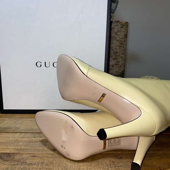Gucci Cutout 95 Leather Knee Boots - Picture 9 of 13